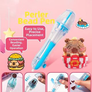 FEASTLY Perler Hama Hạt Bút, Thủ Công Máy Làm Báo Chí Hạt Vị Trí Bút, Đầu 2.6mm Tự Động DIY Hạt Dự Án Thủ Công Dụng Grip Hạt Định Vị Bút Trẻ Em Sáng Tạo