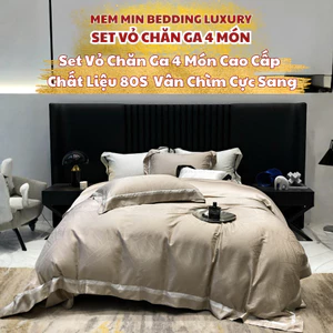 Bộ vỏ chăn ga gối 4 món chất liệu Tencel 80s vân chìm Memminbedding mang phong cách sang trọng và quý phái