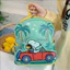 Ba lô hoạt hình Nhật Bản Green Driving Puppy Ba lô dễ thương Lưu trữ thông thường Túi đi học nhỏ tươi