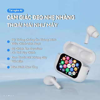 Tai Nghe Thông Minh A11 PRO Kết Nối App Với 26 Chức Năng, Màn hình cảm ứng màu OLED 1,85 inch,Tùy chỉnh hình nền, Chơi trò chơi, Đồng bộ hóa tin nhắn, Chống nước IPX6, Thiết kế tùy chỉnh EQ, Tên Bluetooth tùy chỉnh, Giảm tiếng ồn ANC/ENC