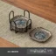 Mùa Đông Uni Hợp Kim Trung Quốc Hoa Văn Satin Coaster Lễ Trà Phụ Kiện Cốc Trà Cách Nhiệt Miếng Lót Chống bỏng Kim Loại Cốc Đựng Trà Coaster 6V81