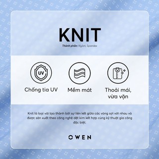 Owen - Quần tây Slim Fit Tăng đơ QV256131 màu Xanh đậm chất liệu Knit