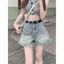 Quần Short Denim Rách Tua Rua Cạp Cao Cho Nữ - Phù Hợp Mùa Hè