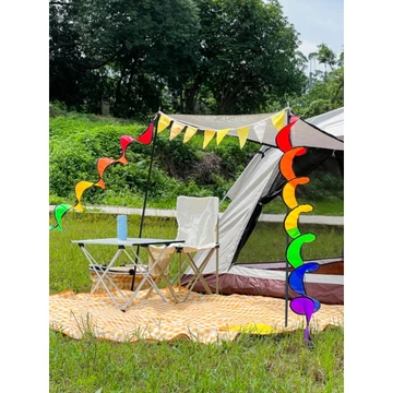 Lều Cắm Trại Bầu Không Khí Pennant Lều Cắm Trại Chống Trầy Xước Trang Trí Phong Cách Cầu Vồng Dải Cắm Trại Treo Cờ Nhiều Màu Sắc Cờ Mùa Thu