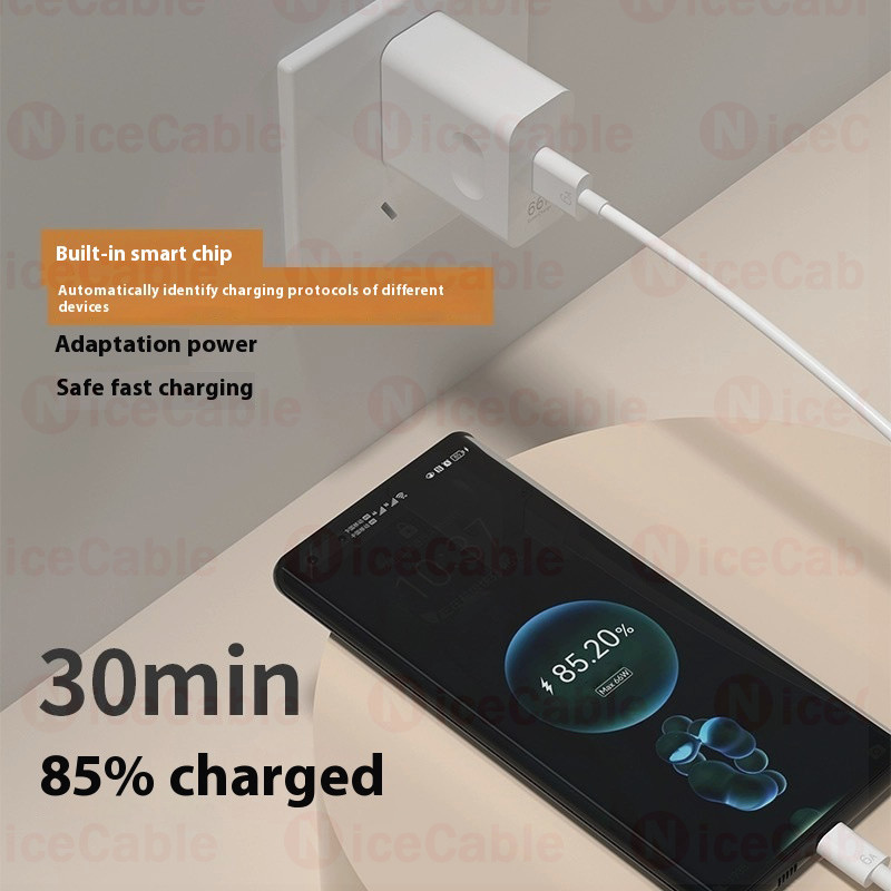 Bộ sạc nhanh chính hãng 66W đầu cắm US 1 cổng USB, adapter tường kèm cáp dữ liệu 6A cho điện thoại/máy tính bảng