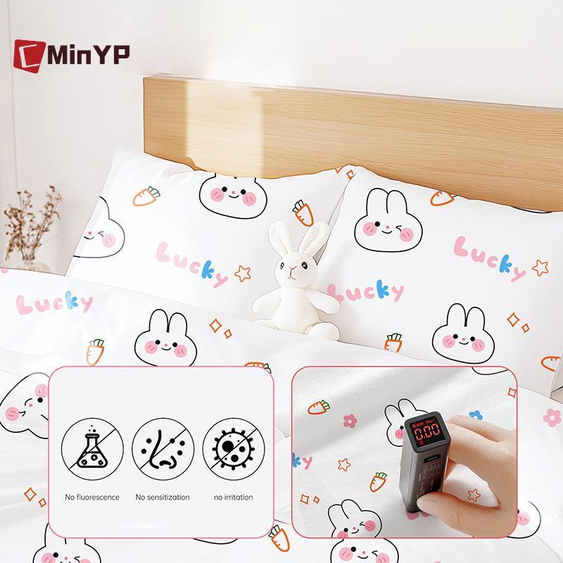 Bộ chăn ga gối đệm dùng một lần không dệt CMinYP 4 chiếc Khăn trải giường thêm Thi Vỏ chăn bông mềm mại thoáng khí cho khách du lịch Bệnh viện vinh quang