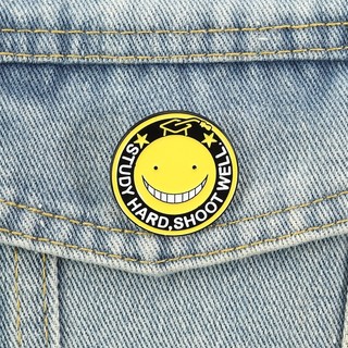 Ba lô và quần áo sáng tạo từ anime Koro Sensei - Huy hiệu men ám sát mặt cười