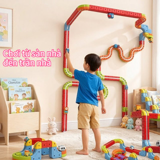 đồ chơi đường ray từ tính tàu điện lắp ráp DIY nhựa an toàn sáng tạo dành cho trẻ 4-6 tuổi
