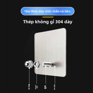 Thép không gỉ 304 vít dán móng tay không keo, móc chống đánh dấu, giá lắp đặt phụ kiện