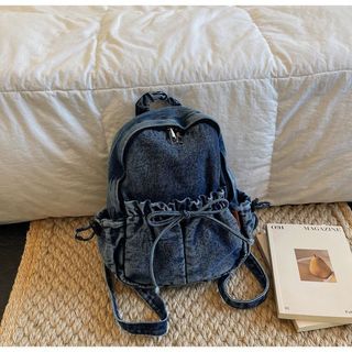 DULOREN Ba Lô Nữ 2026 Thời Trang Denim Đơn Giản Ba Lô Thường Ngày Phù Hợp Với Người Đi Học Nhỏ Túi