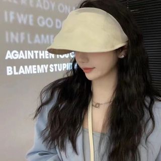[Sản phẩm phúc lợi] Mũ chống nắng ren Organza giải trí ngoài trời mùa hè Prince Wen Cùng phong cách Mũ chống nắng phù hợp