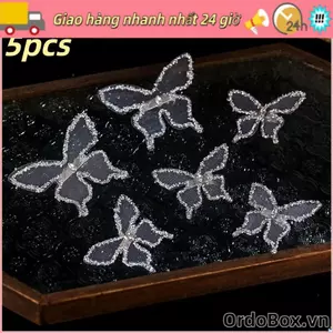 ORDOBOX Bộ 5 Kẹp Tóc Bướm Thanh Lịch, Phong Cách Ngọt Ngào - Phụ Kiện Mũ Cho Cô Dâu Handmade Đáng Yêu