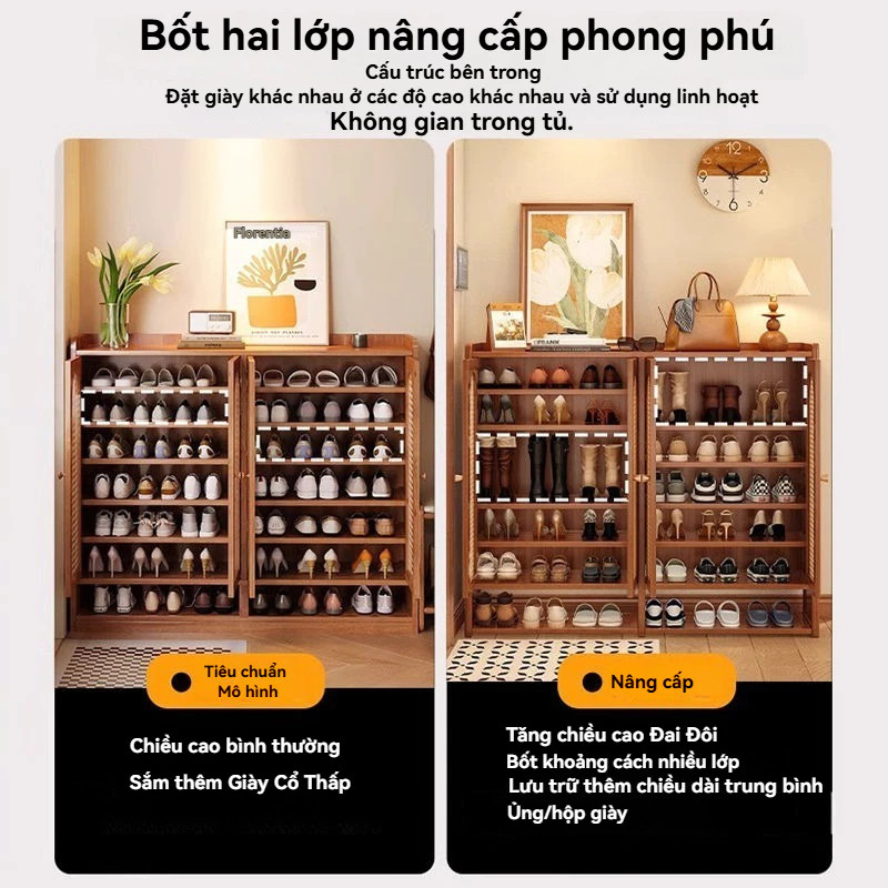 Tủ giày Tủ Đựng Giày Bằng Tre Việt Nam Phong Cách Tự Nhiên Tạo Góc Ấm Cúng Giúp Phòng Khách Gọn Gàng