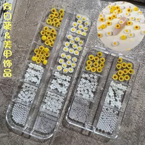 Nhựa hướng dương|Phụ kiện làm móng tay|Mùa hè tươi mát|Daisy mô phỏng ba chiều|Trang trí móng tay