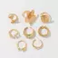 Bộ 8 Cặp Nhẫn Cánh Hoa Kim Loại Phong Cách Cổ Điển, Thích Hợp Làm Trang Sức Đại Dương Kỳ Nghỉ