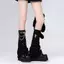 Nhẫn nữ punk goth trái tim da PU co giãn, dây xích bodychain