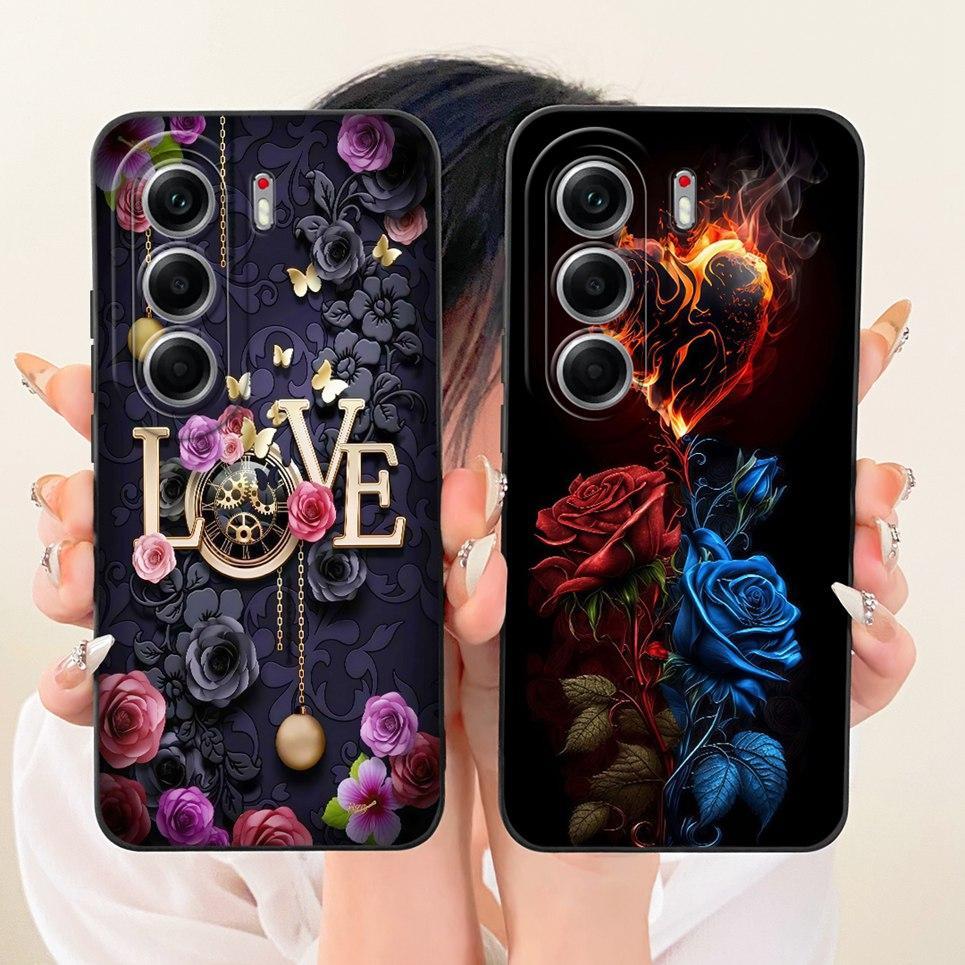 Dành Cho Tecno Camon 40 40Pro 4G 5G CM5 CM6 CM7 Ốp Điện Thoại Hoa Cúc Hoa Bướm Nơ Họa Tiết Vỏ Silicon Lỏng Ốp Lưng