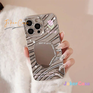 Vỏ Cho IPhone 17 15 13 11 14 12 16 ProMax X XSMax XR 14 16 7 8 Plus Air Hộp đựng gương trang điểm hình hoa tulip mộng mơ