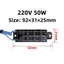 Máy sưởi ấm ROLY 220V 50W, Đen 10 kiểu 70W24V Giá đỡ dẫn điện, Máy sưởi điện PTC gốm 92 * 31mm
