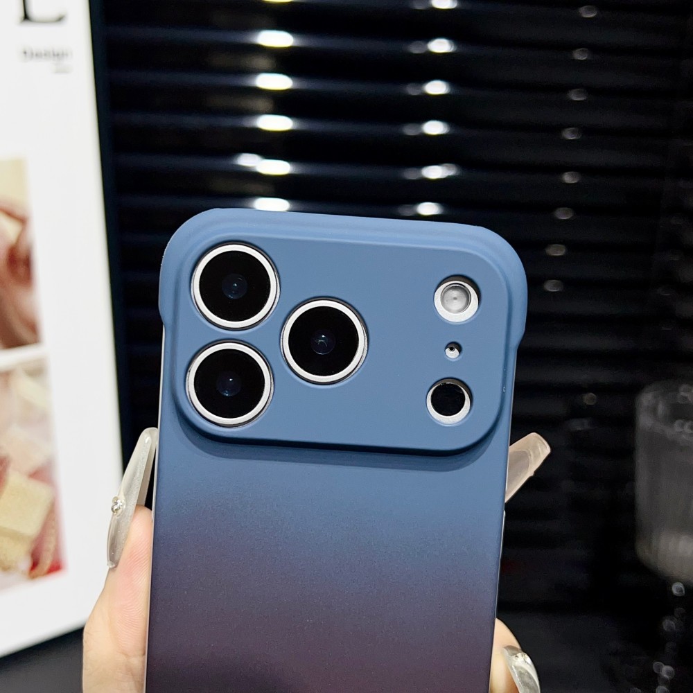 Ốp điện thoại cảm giác da không viền màu Gradient cho IPhone 17 16 15 14 13 12 Pro Promax 17 Air 16 15 14 Plus Vỏ thời trang chống rơi bốn góc chống trượt