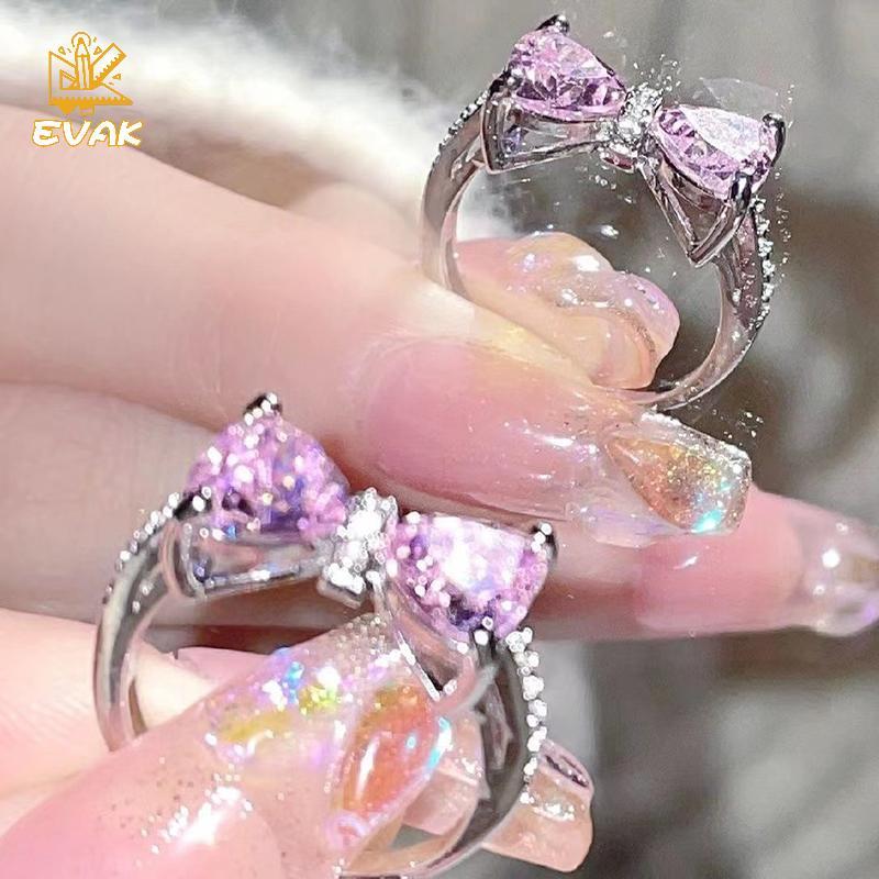 Nhẫn zircon điều chỉnh được, phù hợp làm quà tặng cho bé gái
