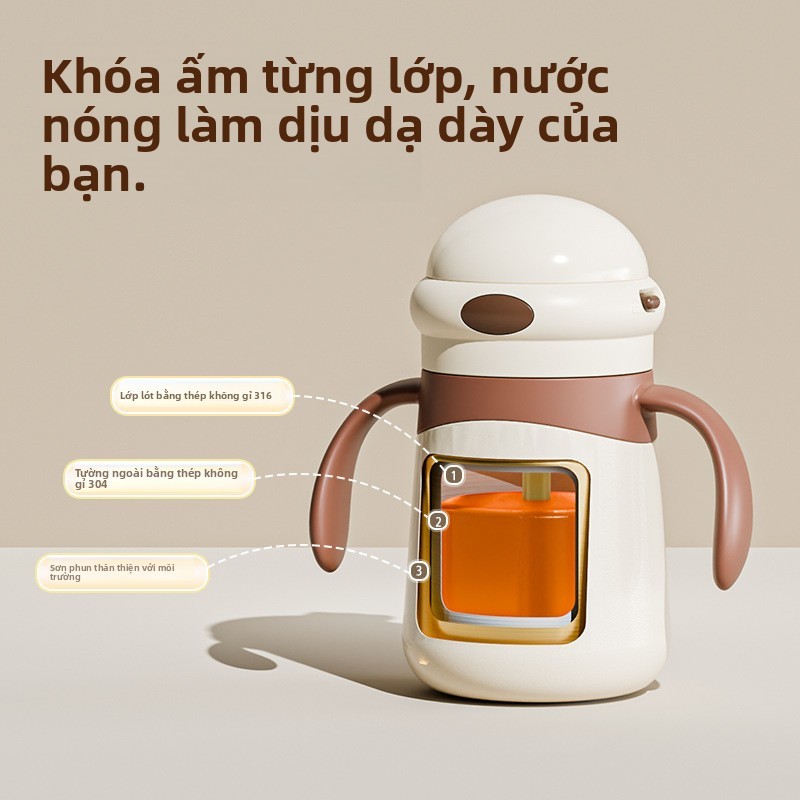 Bình Giữ Nhiệt Trẻ Sơ Sinh Trẻ Em Học Uống Nhỏ  Hàng Tháng Tuổi Tập Cho Bé Cốc Đi Chơi Ống Hút Bình Bé Xịt Chống