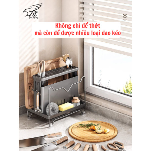 Kệ Cài Dao Thớt, Đựng Đũa Thìa Muỗng Úp Vung Nồi Đa Năng INOX 304 Cao Cấp Không Gỉ Thế Hệ Mới MKS017
