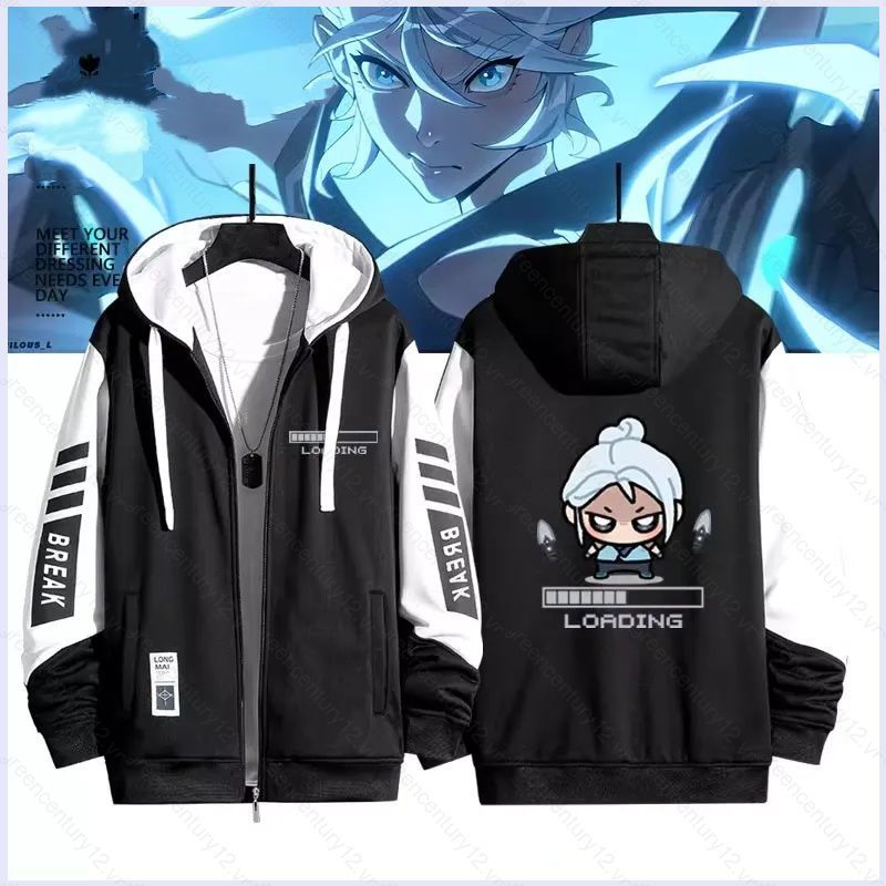 Áo sơ mi neon và áo khoác dây kéo phong cách anime cho Jett và Reyna - Phù hợp unisex