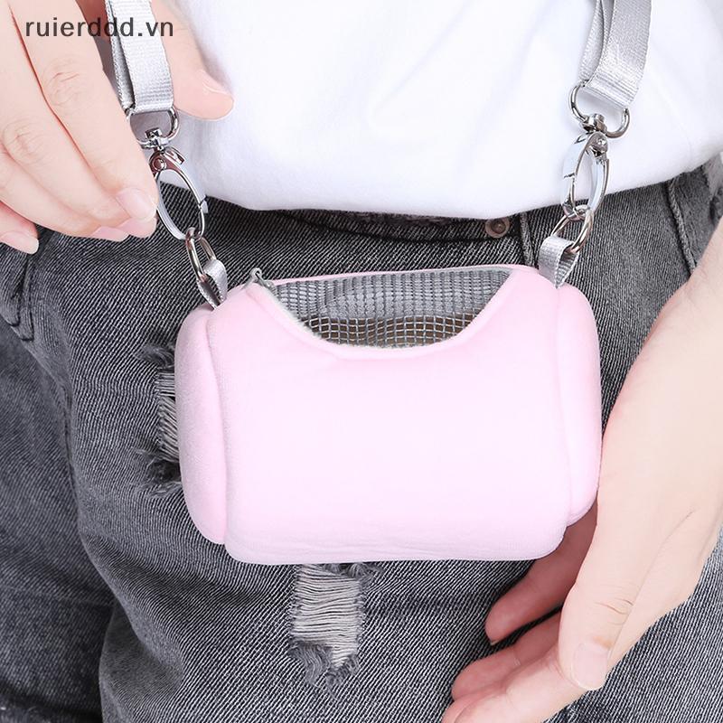 # ruierddd # Túi đựng Hamster Túi đeo chéo Thiết kế xi lanh Thiết kế nhà thực tế Du lịch Sóc di động Lưới có thể nhìn thấy Lồng thú cưng.