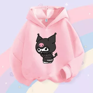 Áo Hoodie hoạt hình nhẹ cho trẻ em Thiết kế Kuromi Áo thun dài tay thoải mái