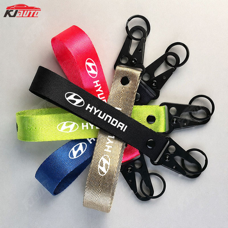 Xe Hyundai Dệt Móc Khóa Hợp Thời Trang Đại Bàng Mỏ Móc Khóa Phụ Kiện Xe Hơi Cho Hb20 Tucson I30 Avante Palisade Creta Accent Santa Fe I10 Kona