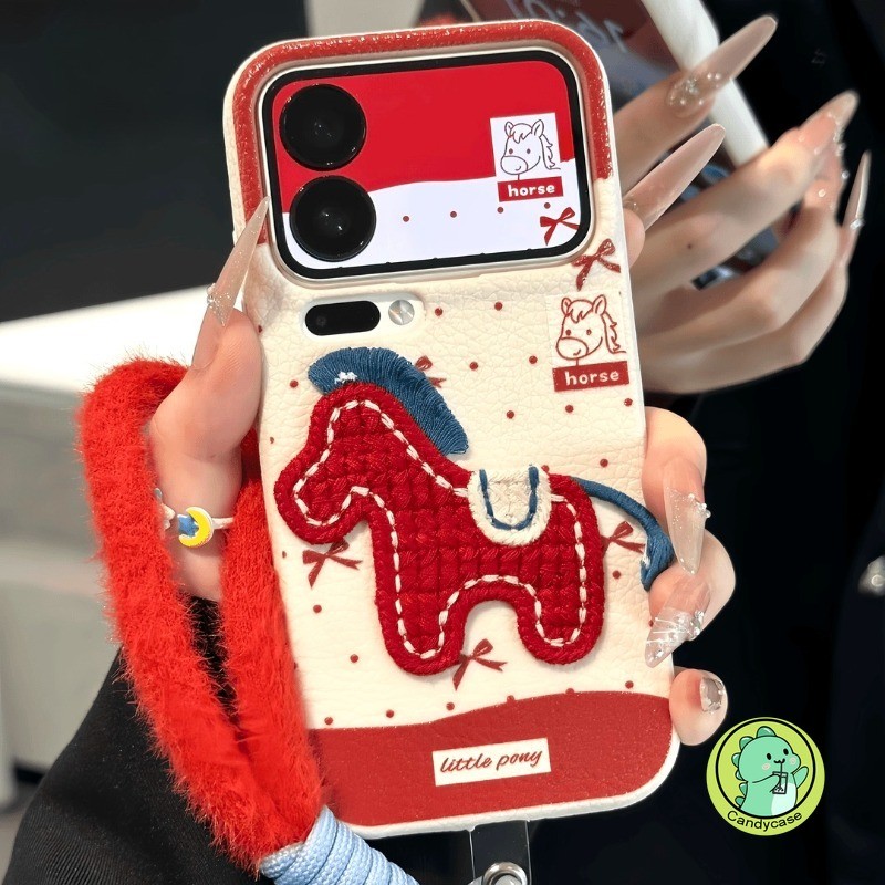 Ốp Điện Thoại Pony Năm Mới Dễ Thương Cho Honor Magic 8 7 6 5 4 Pro Plus Lite 5G 4G Vỏ Sang Trọng Hoạt Hình Ngựa Chấm Bi Da PU Vỏ Mềm
