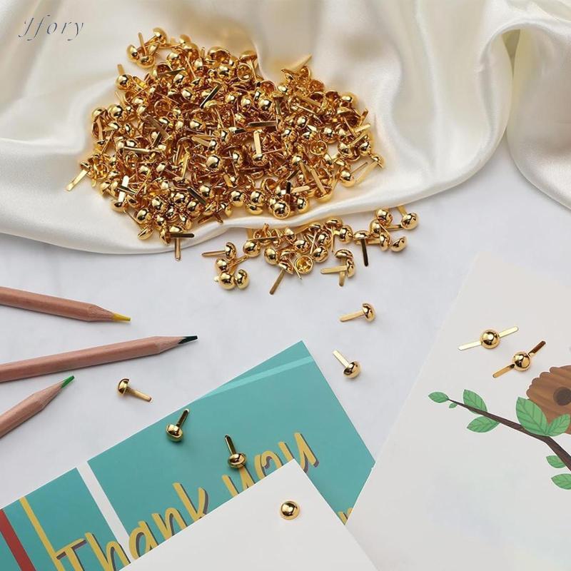 Jfory Dây buộc giấy thủ công DIY Kim loại hỗn hợp Brads Split Pins Phụ kiện làm thẻ cho nghệ thuật và trường học