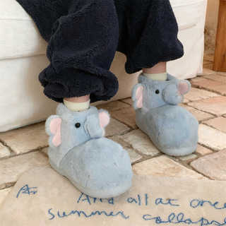 XIXITIAO Cotton Boots Mùa Đông Lông Cừu Lót Nữ Dễ Thương Lông Voi Ấm Áp Thoải Mái Mặc Ngoài Trời