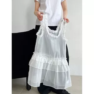 Milyfashion Lớp Không Tay Nấm Cạnh Cổ Gạc Bánh Sling Lớp Giữa Chiều Dài WJ4I