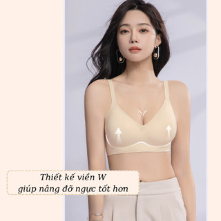 Áo lót nữ su không lộ viền VANVENE AL106, không gọng, áo ngực đệm mỏng bàn tay 1cm ôm gom nâng ngực