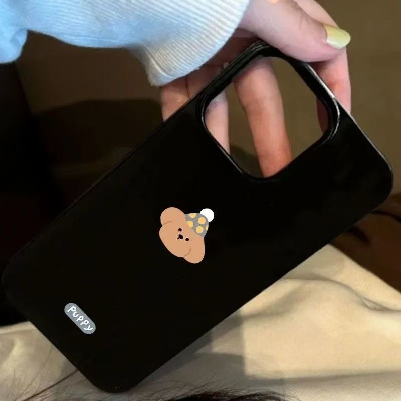 Chó con sáng jelly phù hợp với iPhone1314151617 điện thoại di động vỏ mềm