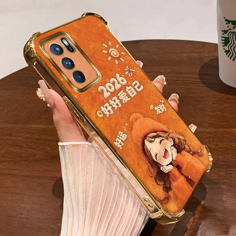 Ốp điện thoại phù hợp cho OPPO Reno6 Z 5G – Chúc mừng năm mới 2026, ốp mềm trong suốt làm bằng nhựa TPU silicon chống sốc.