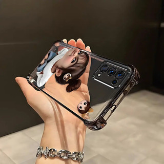 Ốp điện thoại OPPO Reno5 4G TPU trong suốt, thiết kế bé gái dễ thương, chống sốc, chống trượt, chống vân tay