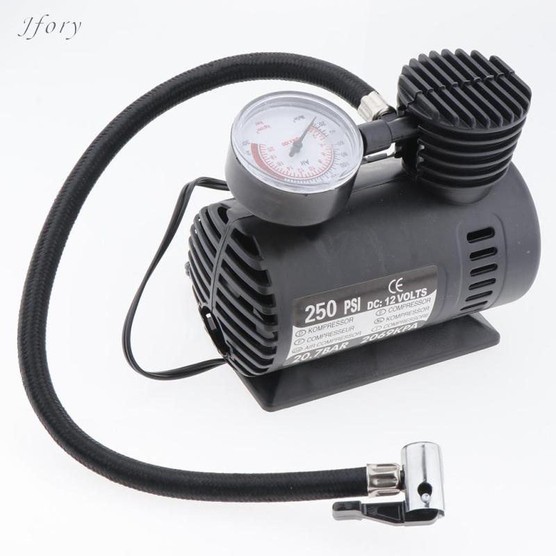 Jfory Máy bơm máy nén khí Mini 12V cầm tay Máy bơm lốp ô tô tự động
