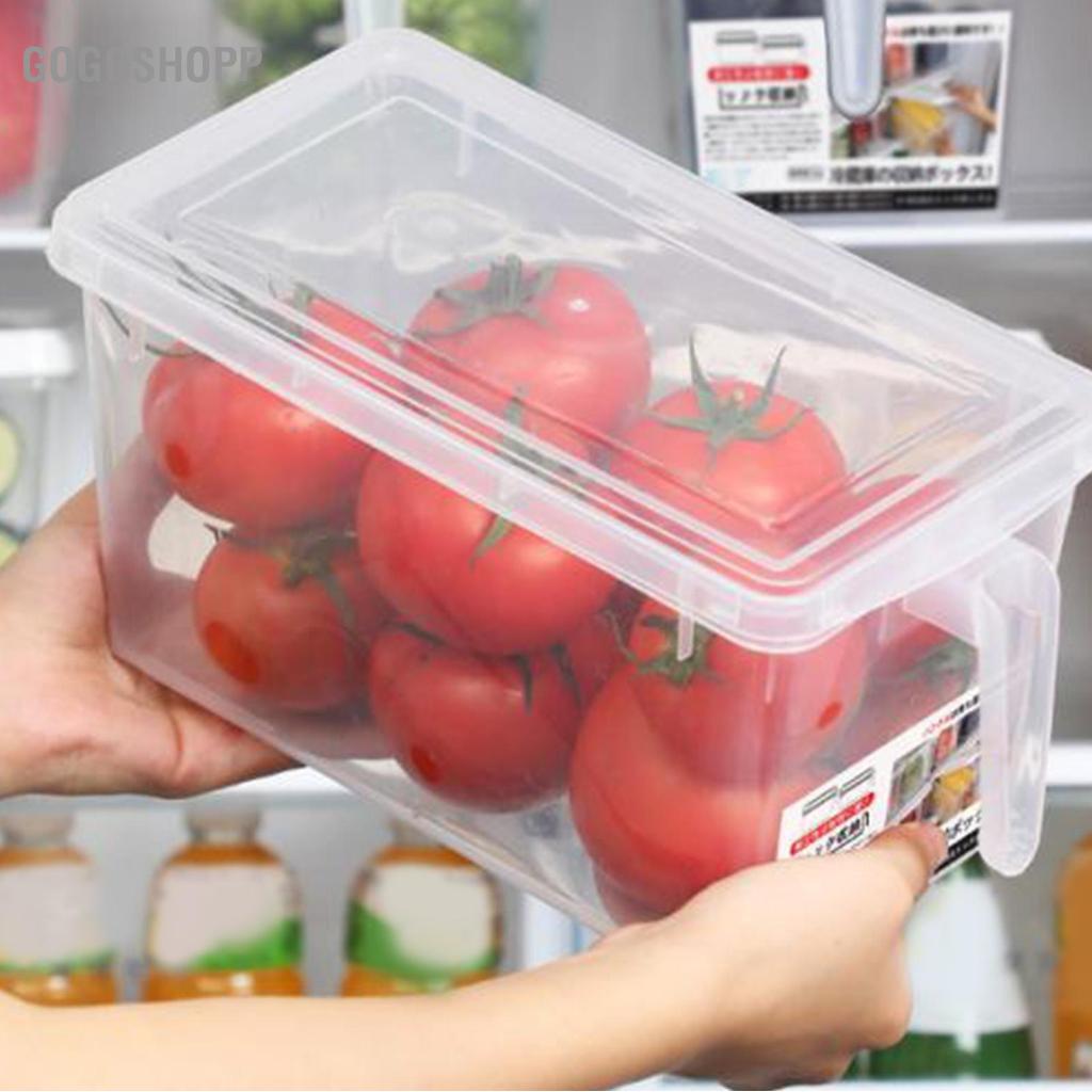 Gogoshopp Hộp Đựng Thực Phẩm Tủ Lạnh Có Thể Xếp Chồng YDuupxe Hộp Đựng Thực Phẩm Hình Chữ Nhật Trong Suốt Có Nắp Tay Cầm Đựng Rau Củ Quả Trứng