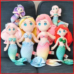 BH2 Nàng Tiên Cá Công Chúa Sang Trọng Đồ Chơi Búp Bê Nhồi Bông Trẻ Em Bé Gái Quà Tặng Sinh Nhật Sofa Đệm Ngủ Ném Gối Tóc Dài P