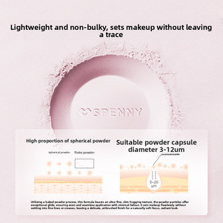 SPENNY Loose Powder Bộ bột sợi mềm đa chức năng, kiểm soát dầu, làm sáng, lâu trôi, hiệu ứng mờ