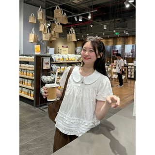 Áo Cổ Sen Tay Bồng Bèo Dưới Xếp Ly Su Chang Thời Trang Nữ, Áo Sơ Mi Nữ Tiểu Thư