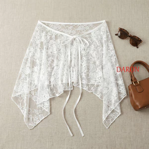 DARON Ren Không Đều Underskirt Slips, Trong Suốt Cao Cấp An Toàn Váy Petticoat, Dạo Phố Hoa Ren Lưới Underskirt Slips Dress Mùa Hè