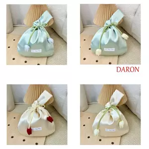 Túi đeo tay hoa Tulip DARON, Túi vải lụa hình áo Vest Nữ thần ngày, Tay cầm áo thời trang Phong cách mới Dung tích lớn Túi cưới làm đẹp đám cưới cưới cưới