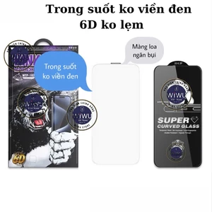 Kính Cường Lực WK Trong Suốt Không Viền Đen Cho IPhone 16 Pro Max , 16 Pro , 15 Pro Max , 14 Pro Max Không Lẹm Màn