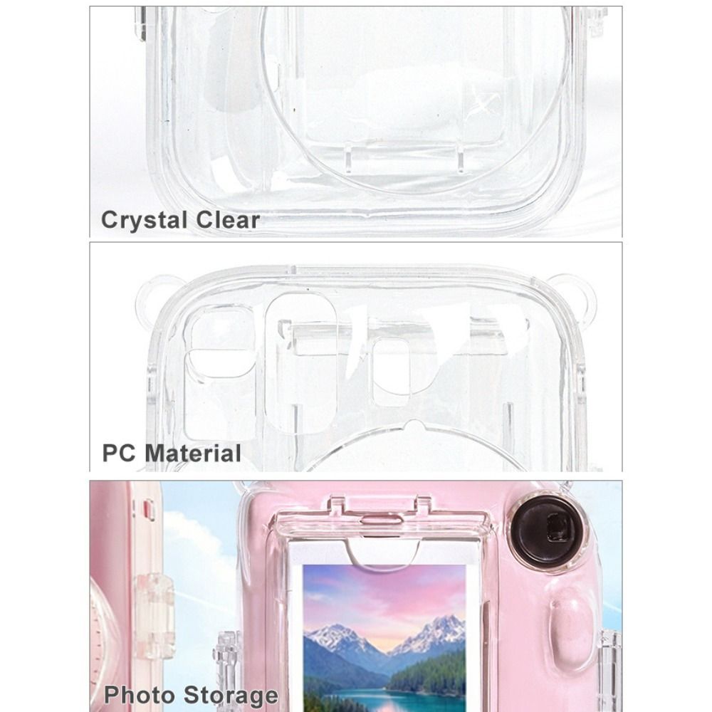 Camera tức thì STABFOAM, có nhãn dán hoạt hình Vỏ lưu trữ ảnh 3 trong 1, Hộp đựng chống sốc pha lê cho chụp ảnh Fujifilm Instax Mini 13