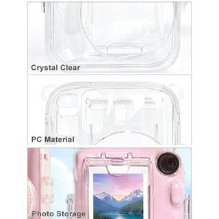 Máy ảnh tức thì ASDFGER, 3 trong 1 có vỏ lưu trữ ảnh nhãn dán hoạt hình, Dây đeo có thể điều chỉnh di động Vỏ bảo vệ chống sốc pha lê cho Fujifilm Instax Mini 13 Chụp ảnh