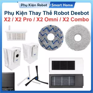 Phụ Kiện Thay Thế Robot Deebot X2/ X2Pro/ X2 Omni/ X2 Combo, Chổi Cạnh, Bộ Lọc Hepa, Túi Đựng Bụi & Giẻ Lau